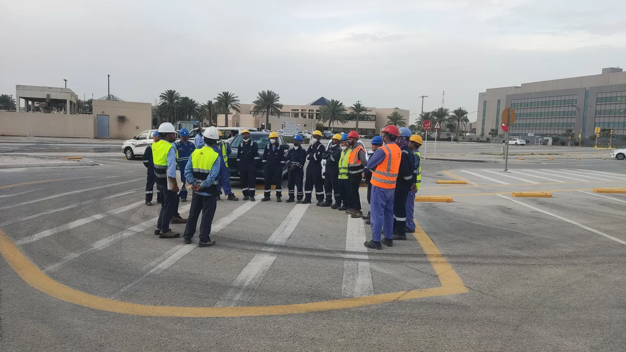 The project team assembled on site for a group briefing.