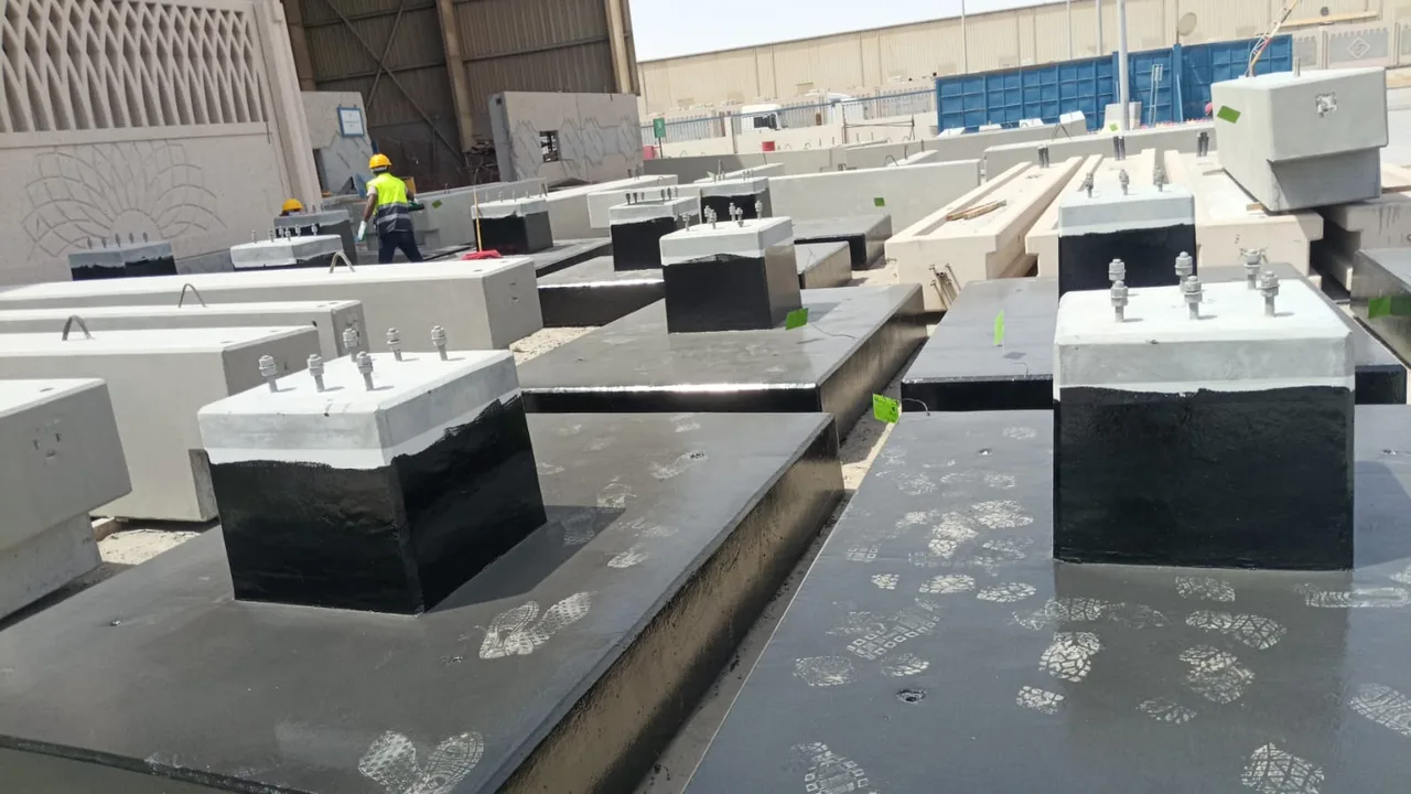 Prepared concrete foundations and anchor bolts